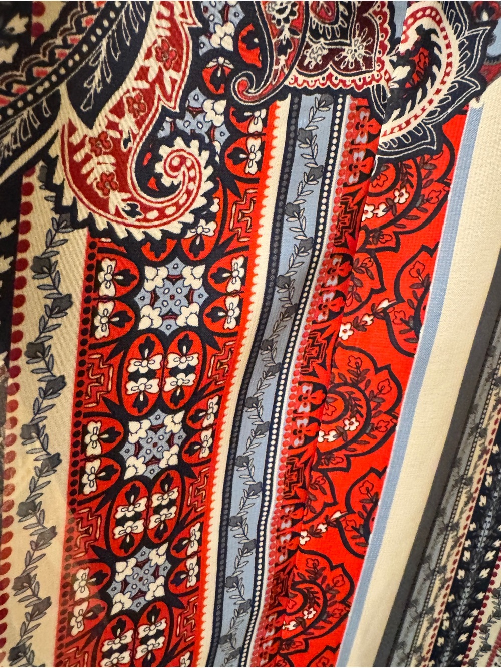 Avenue Navy, Light Blue & Red Paisley Tank Top - Picture 7 of 8